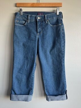 NYDJ Denim Blue Jean Crop Capri Cuffed Leg Women’s Size 4P